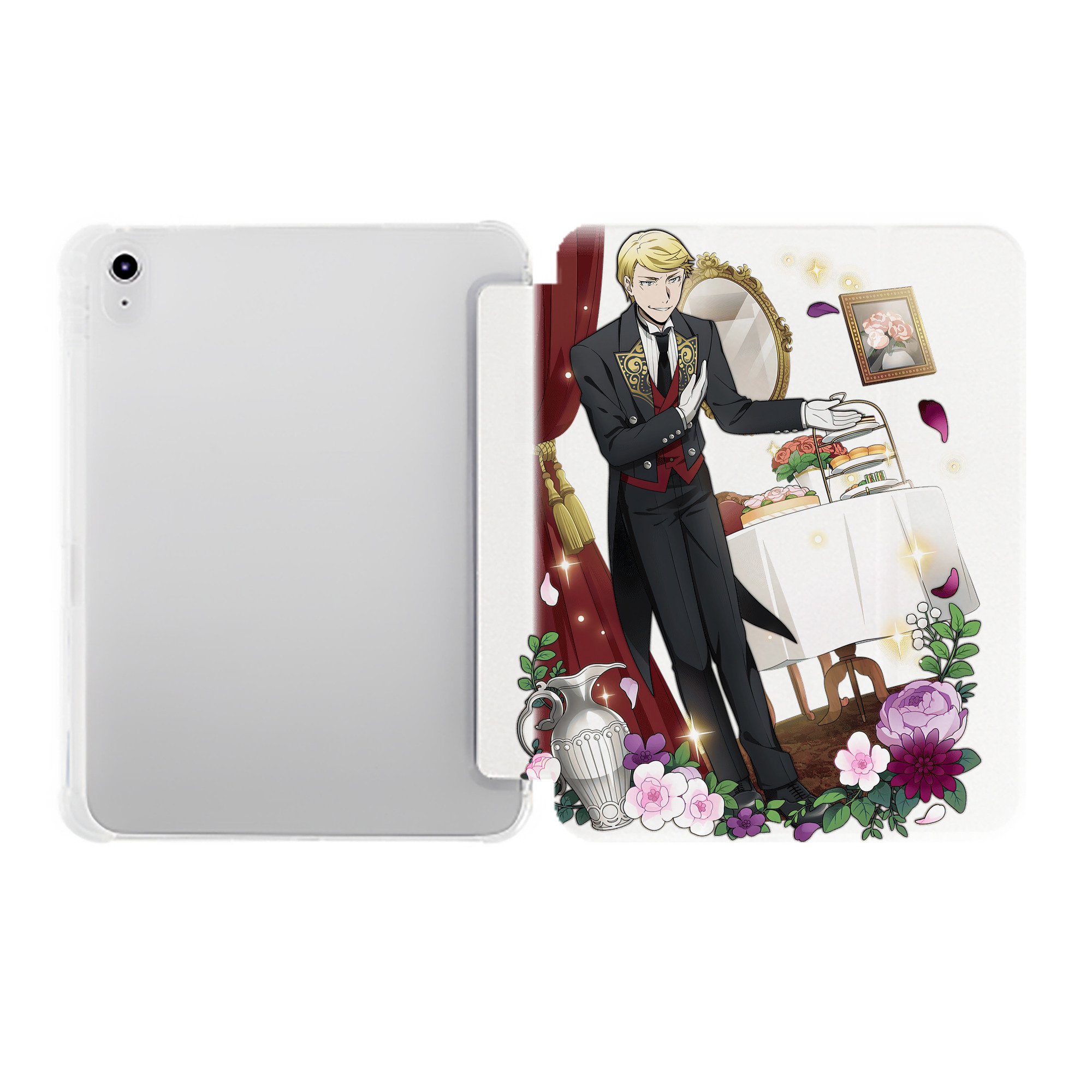 （画像用） 文豪ストレイドッグス Bungo Stray Dogs IPad ケース ペン収納付き 三つ折りスタンド PUレザー×シリコン 対応機種9.5/10.5/10.9インチ
